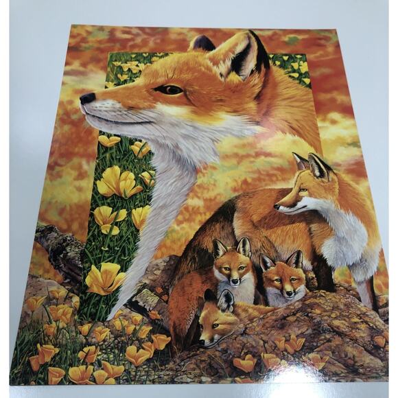 1996 Wild Animals Folder And 6 Posters USA Fox Owl Wolves Windows To The Wild - Picture 6 of 9